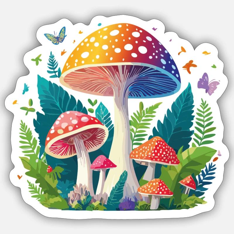 Fantasy Mushroom - Sticker size S (10 x 10 cm) - white matte