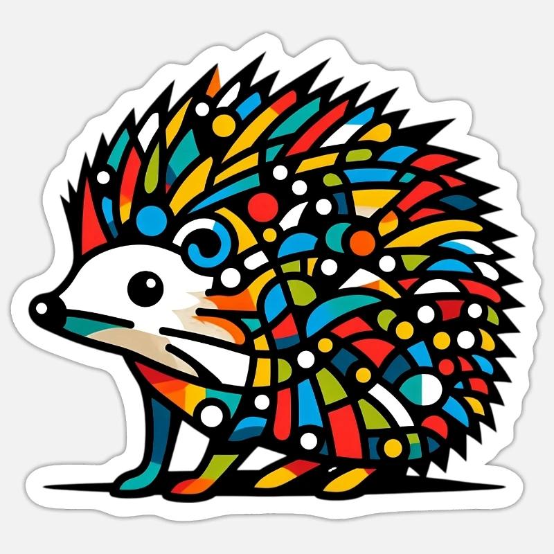 Igel - Sticker Größe S (10 x 10 cm) - Mattweiß