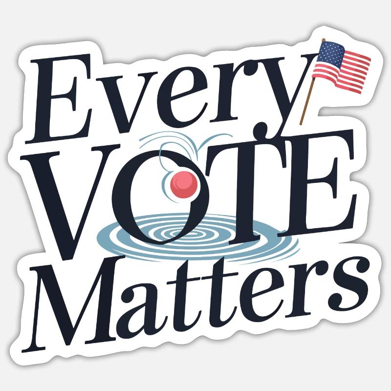 Chaque vote compte - Sticker taille S (10 x 10 cm) - blanc mat