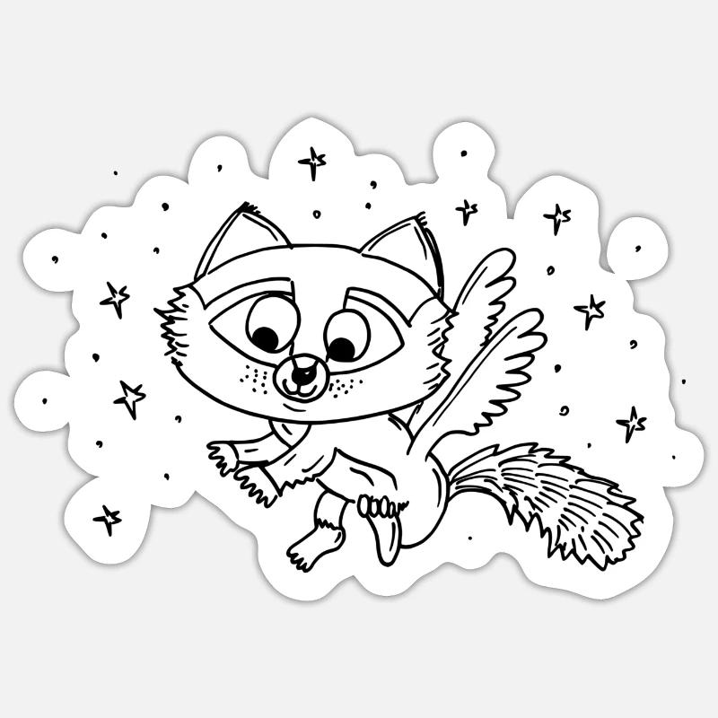 Zauber Eichhörnchen - Sticker Größe S (10 x 10 cm) - Mattweiß