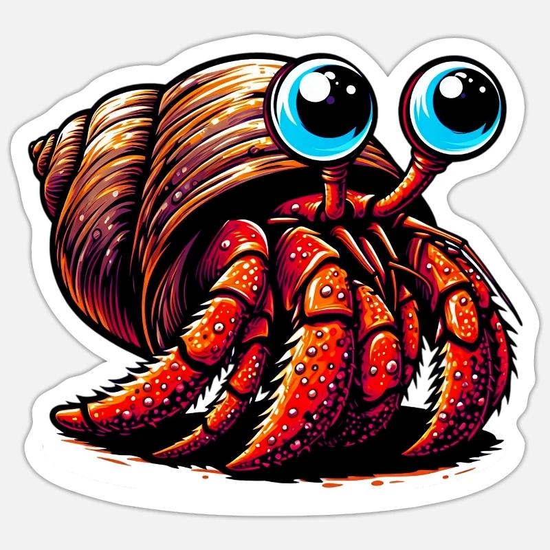 Hermit crab - Sticker size S (10 x 10 cm) - white matte