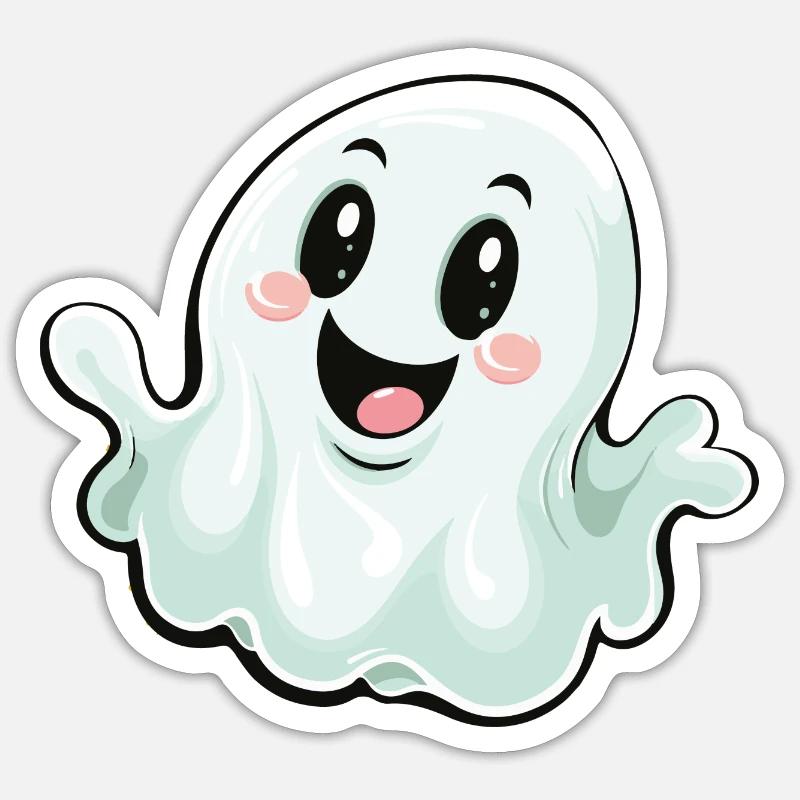 ghost funny - Sticker size S (10 x 10 cm) - white matte
