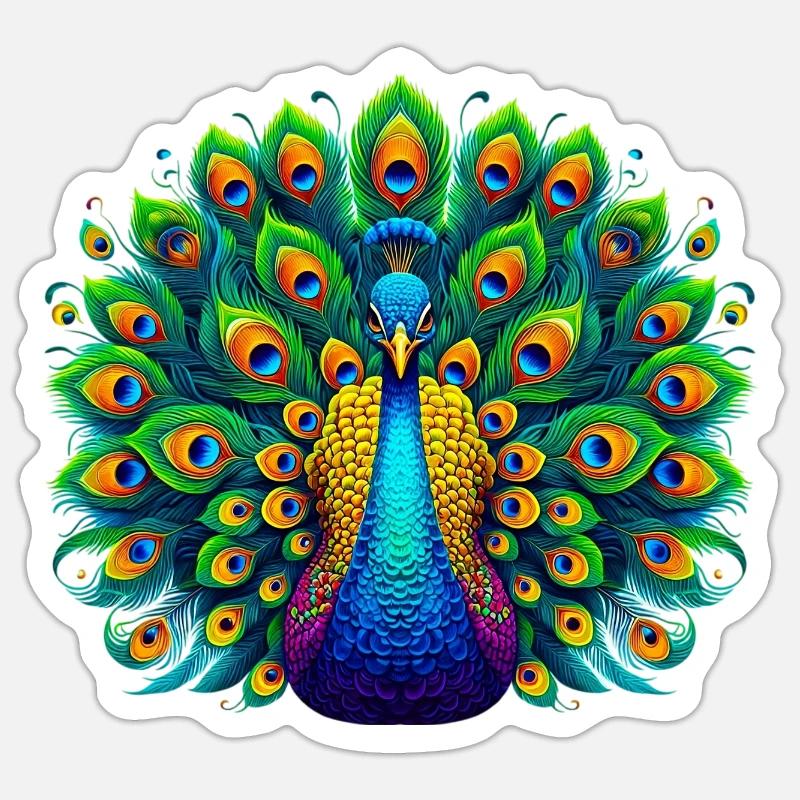 Paon Sticker taille S (10 x 10 cm)
