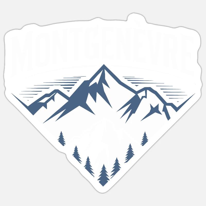 Montgenèvre - Sticker taille S (10 x 10 cm) - blanc mat