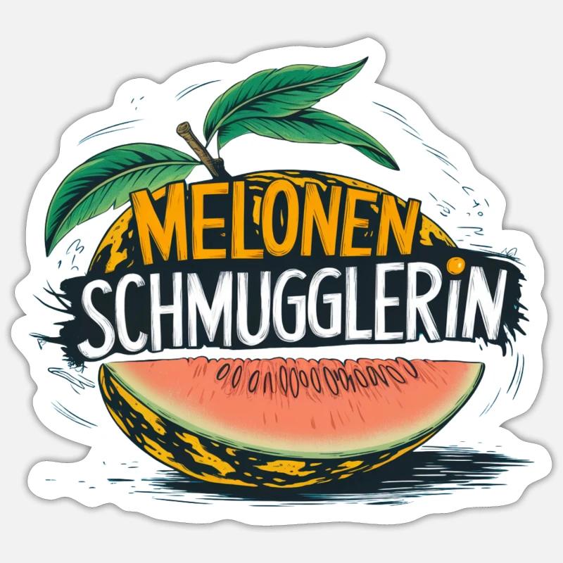 Melonen Schmugglerin Schwangerschaft Geschenkidee Sticker Größe S (10 x 10 cm)
