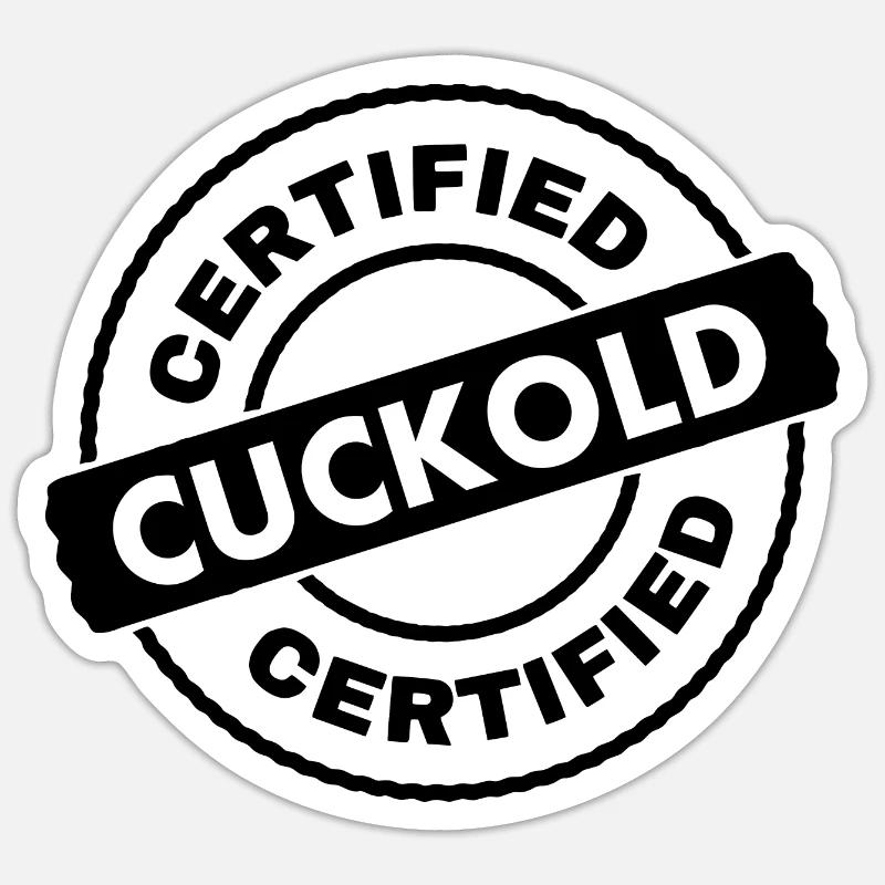 cuckold - Sticker taille S (10 x 10 cm) - blanc mat