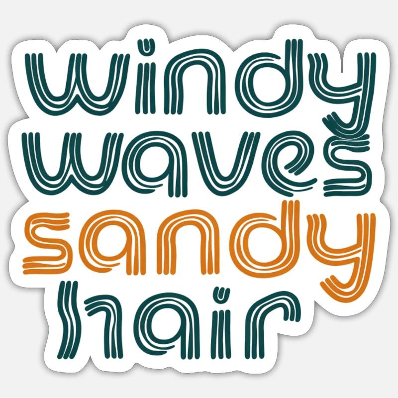 windy waves - Sticker Größe S (10 x 10 cm) - Mattweiß