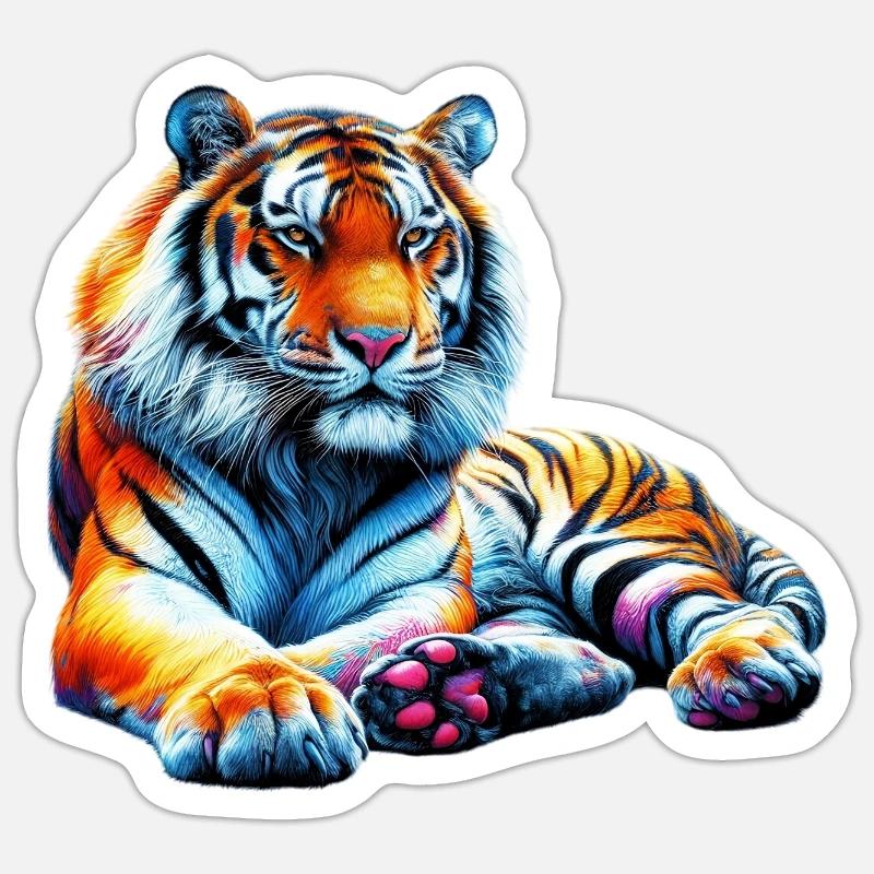 Tigre - Sticker taille S (10 x 10 cm) - blanc mat