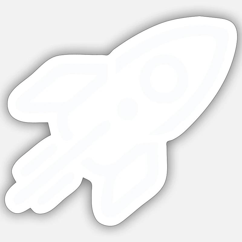 Rakete - Sticker Größe S (10 x 10 cm) - Mattweiß