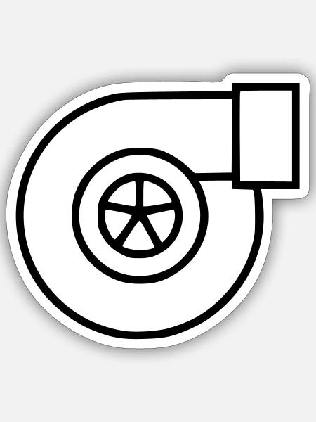 Turbolader - Sticker Größe S (10 x 10 cm) - Mattweiß