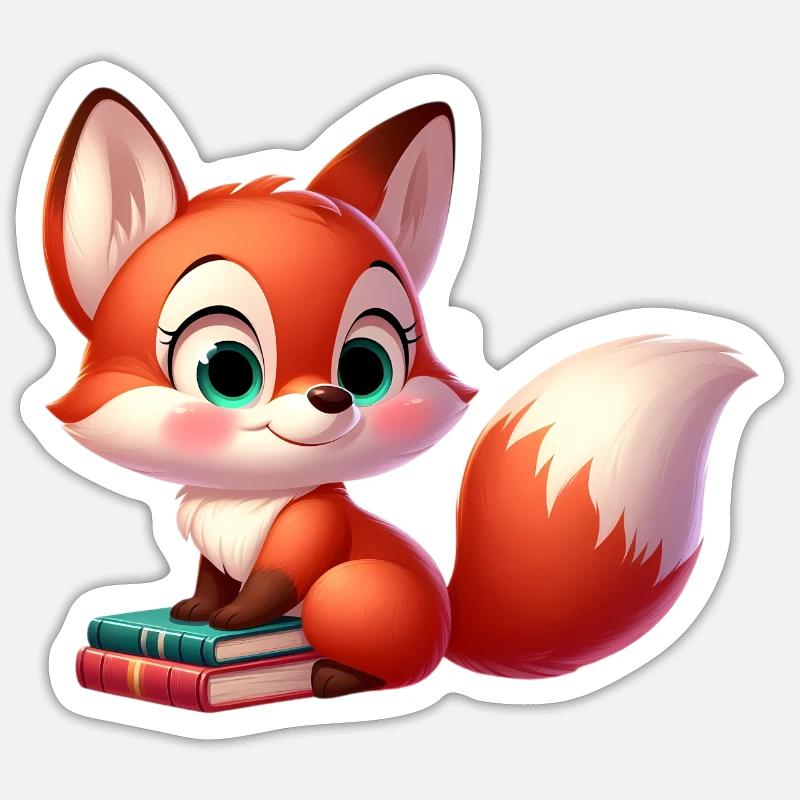 fox 2 - Sticker taille S (10 x 10 cm) - blanc mat