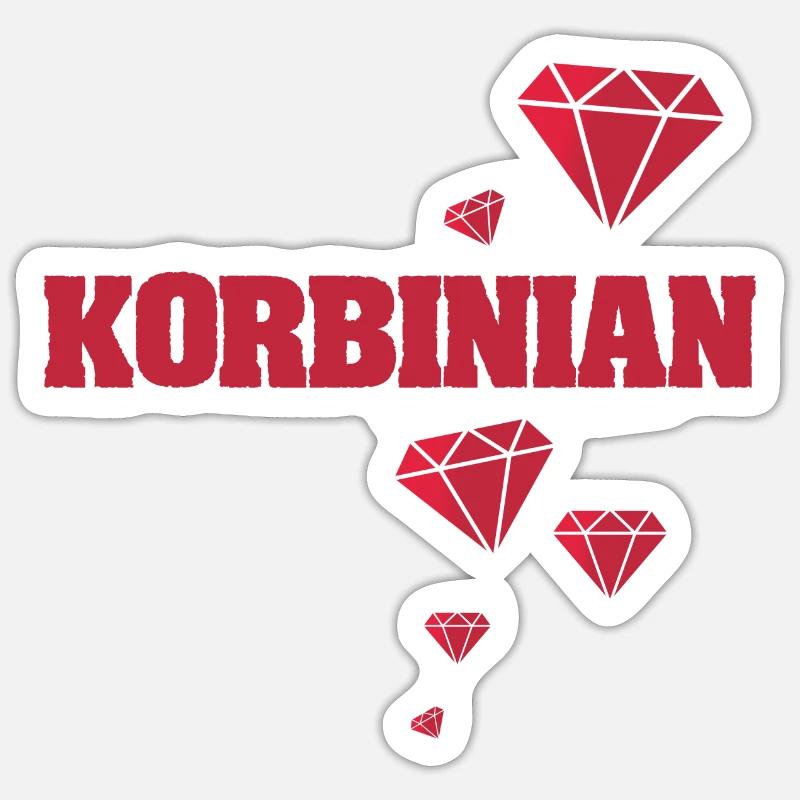 Cadeau pour Korbinian - Sticker taille S (10 x 10 cm) - blanc mat