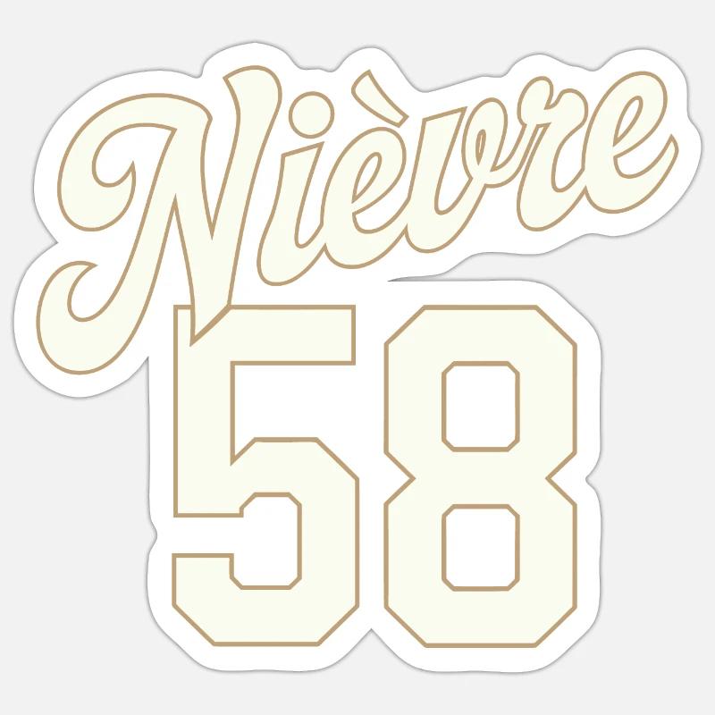 Nièvre 58 - Sticker taille S (10 x 10 cm) - blanc mat