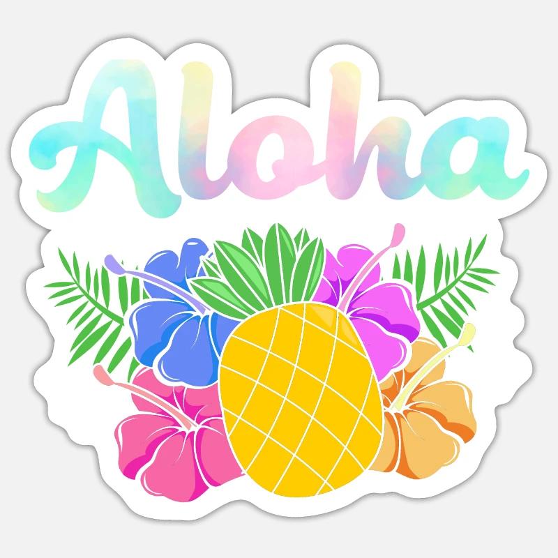 Maui Hawaï Hawaïen - Sticker taille S (10 x 10 cm) - blanc mat