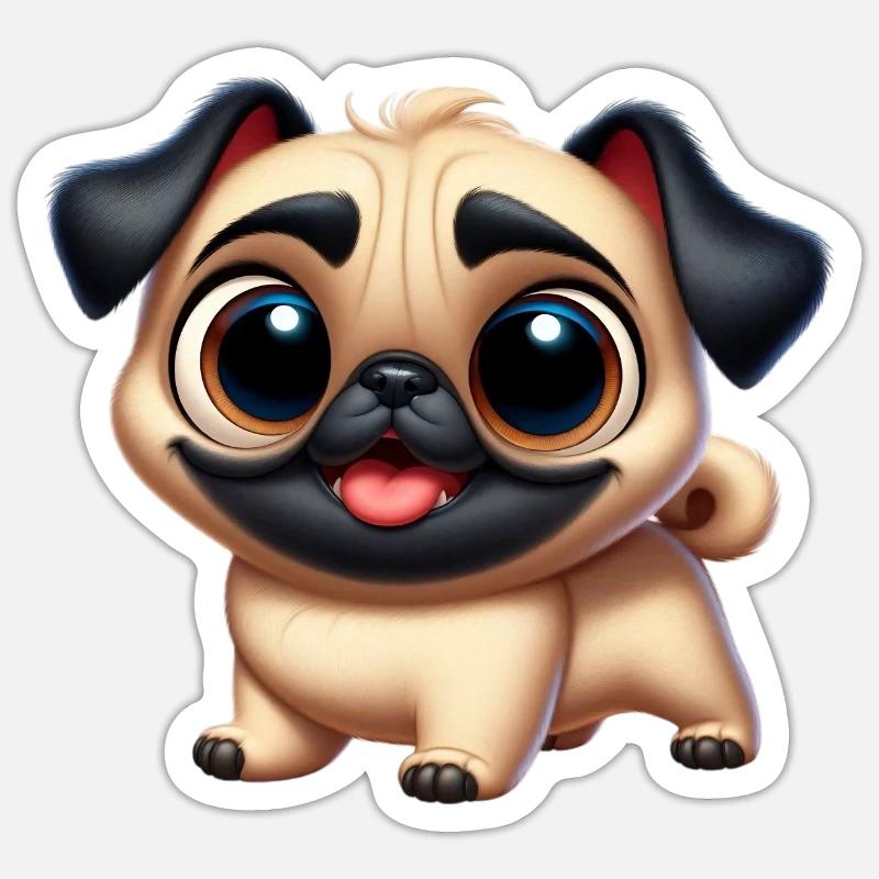 Pug 7 Sticker size S (10 x 10 cm)