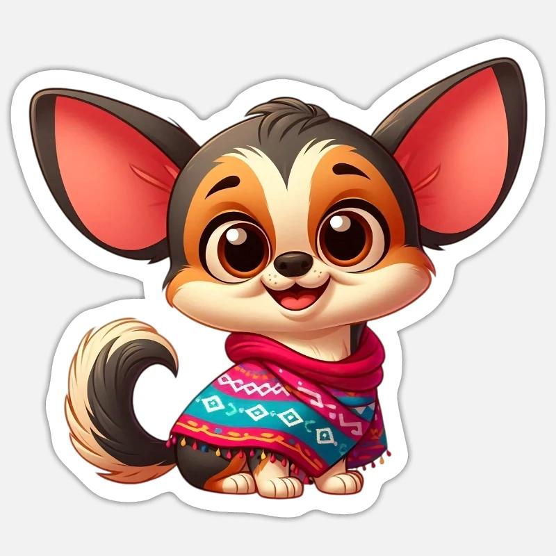 chihuahua 11 - Sticker taille S (10 x 10 cm) - blanc mat