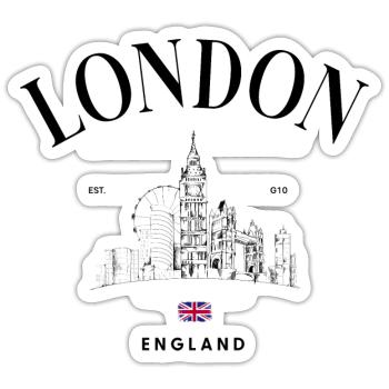 Union Jack Minimal-Emblem - Sticker Größe S (10 x 10 cm) - Mattweiß - Vorne