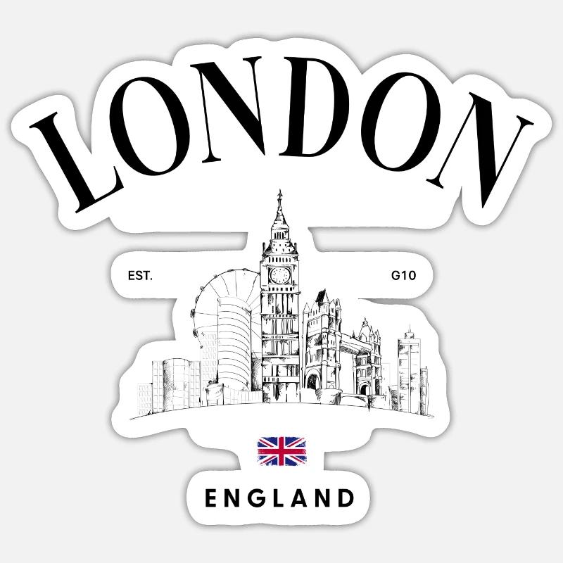 Union Jack Minimal-Emblem - Sticker Größe S (10 x 10 cm) - Mattweiß
