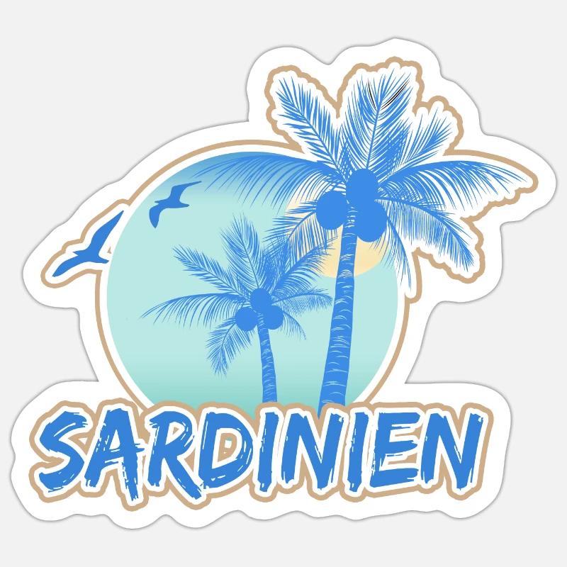 La Sardaigne comme vacances - Sticker taille S (10 x 10 cm) - blanc mat