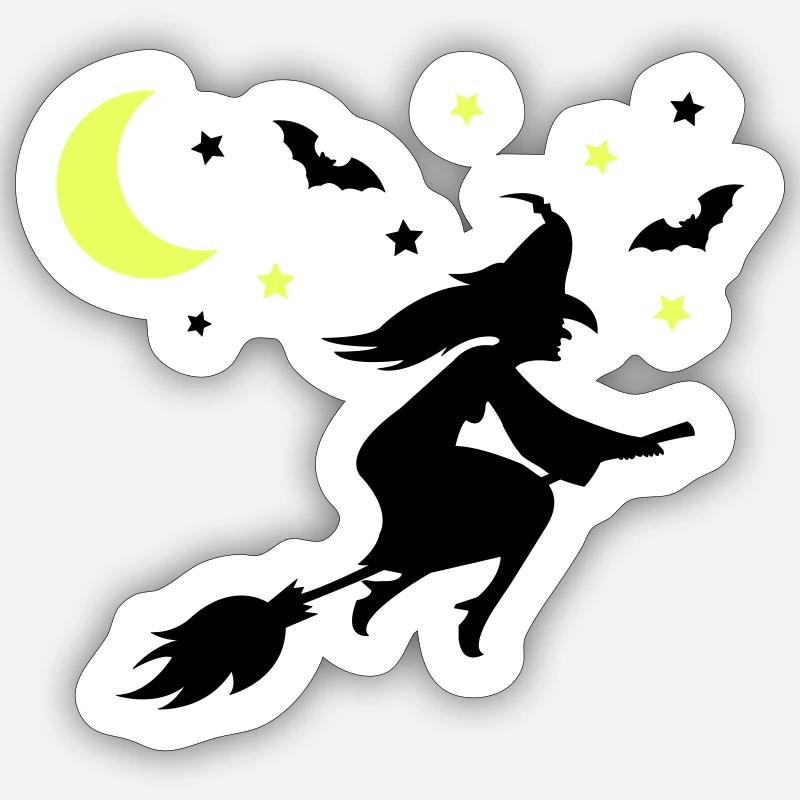 Sorcière - Sticker taille S (10 x 10 cm) - blanc mat