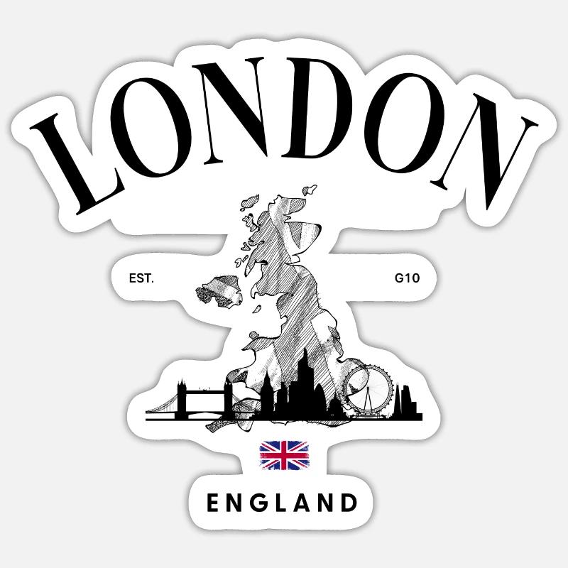 Tiny Union Jack Accent on Black Sticker size S (10 x 10 cm)