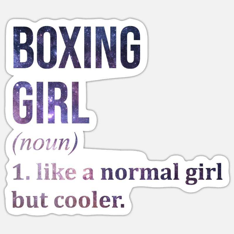 boxe - Sticker taille S (10 x 10 cm) - blanc mat