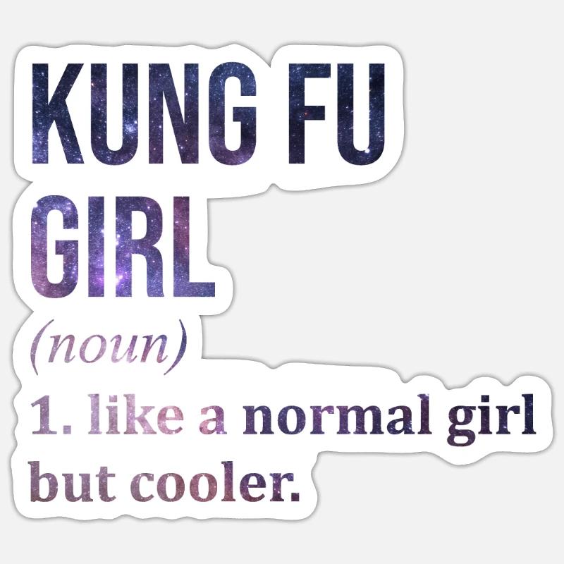 kung-fu - Sticker taille S (10 x 10 cm) - blanc mat