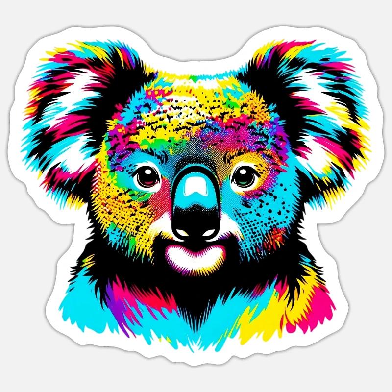 Koala - Sticker taille S (10 x 10 cm) - blanc mat