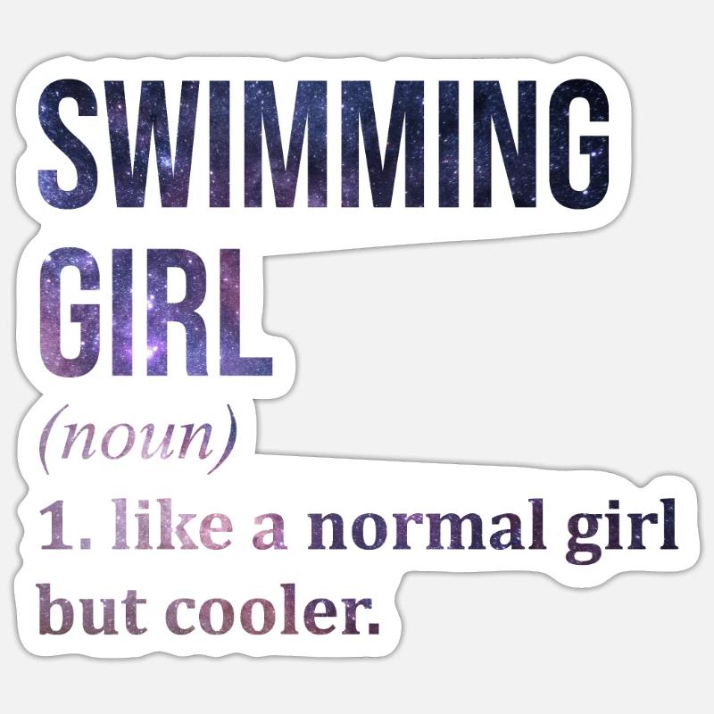 Schwimmen - Sticker Größe S (10 x 10 cm) - Mattweiß