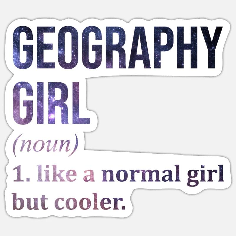 géographie - Sticker taille S (10 x 10 cm) - blanc mat