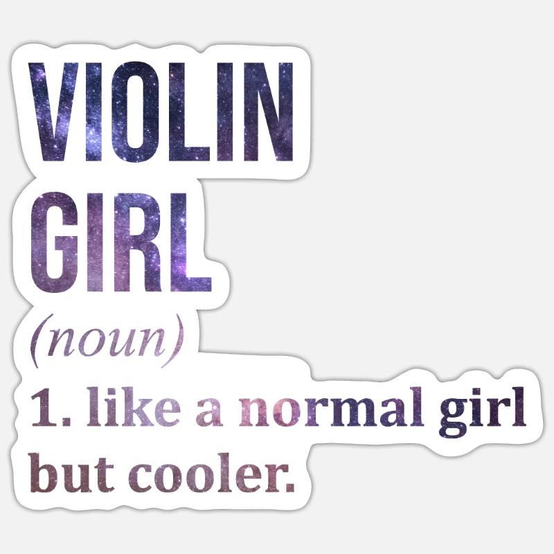 violon - Sticker taille S (10 x 10 cm) - blanc mat