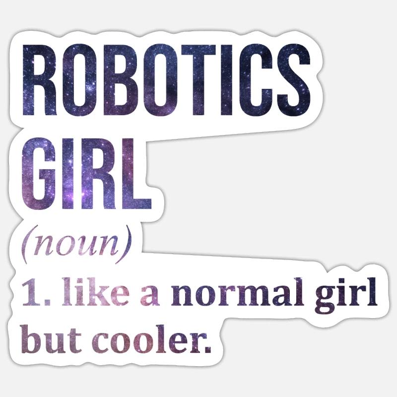 Robotertechnik - Sticker Größe S (10 x 10 cm) - Mattweiß