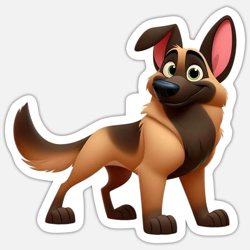 malinois - Sticker taille S (10 x 10 cm) - blanc mat
