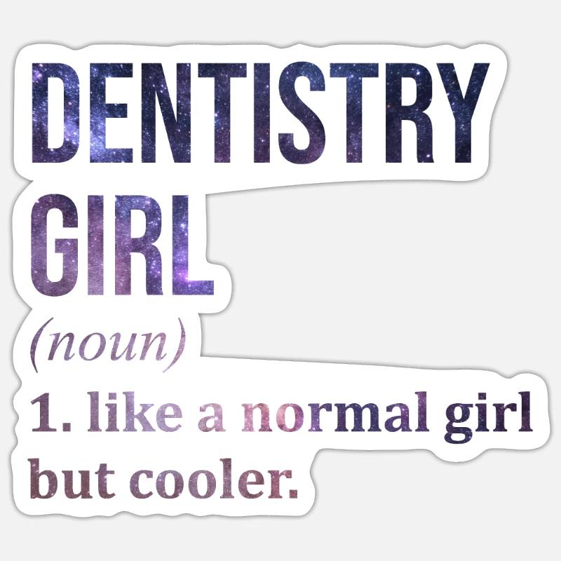 dentiste - Sticker taille S (10 x 10 cm) - blanc mat