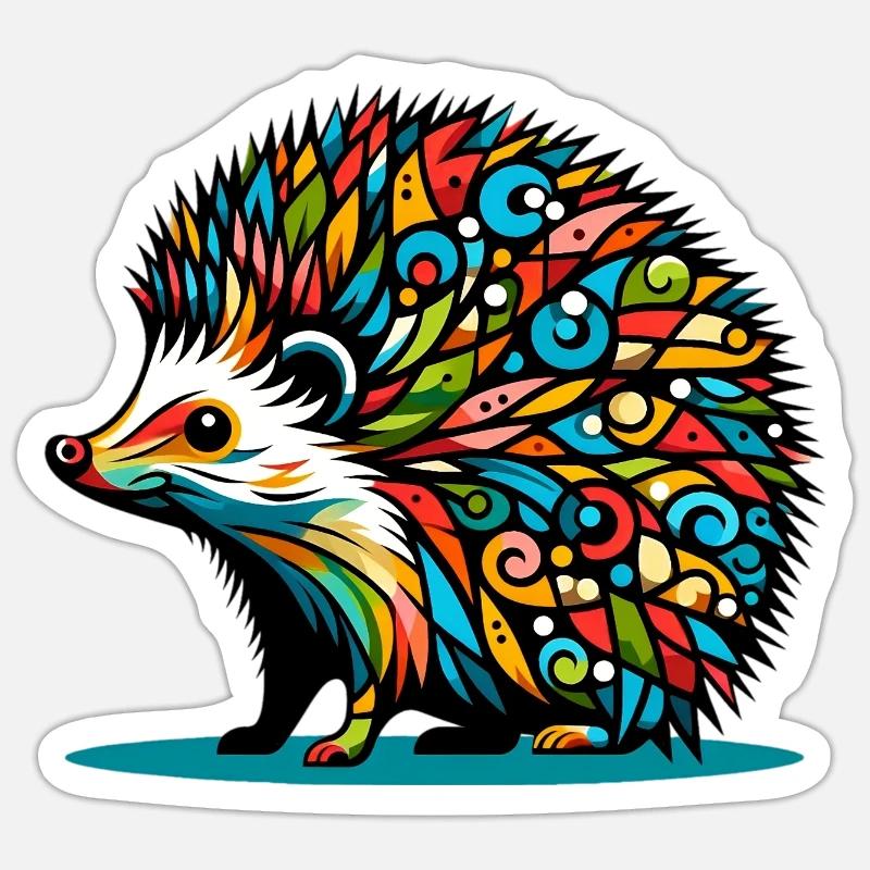Igel - Sticker Größe S (10 x 10 cm) - Mattweiß