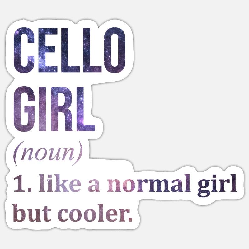 Cello - Sticker Größe S (10 x 10 cm) - Mattweiß