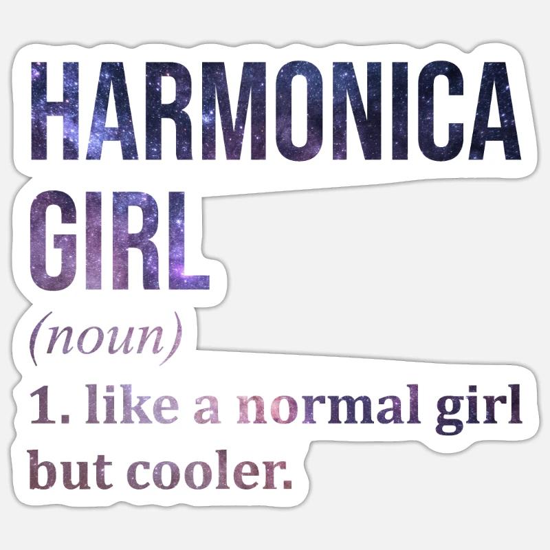 harmonica - Sticker taille S (10 x 10 cm) - blanc mat