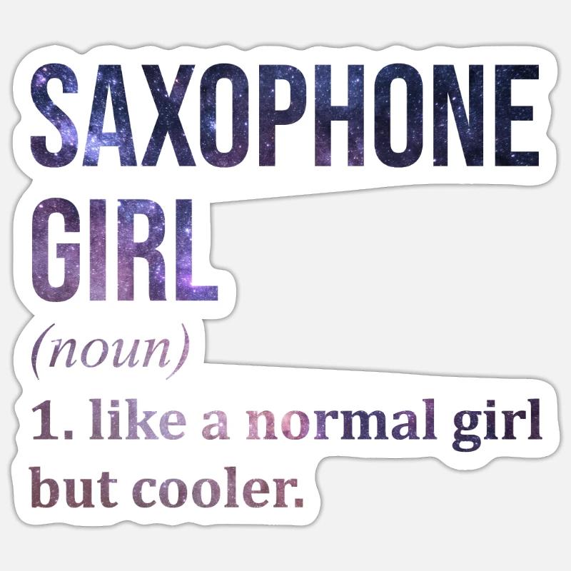 Saxophon - Sticker Größe S (10 x 10 cm) - Mattweiß