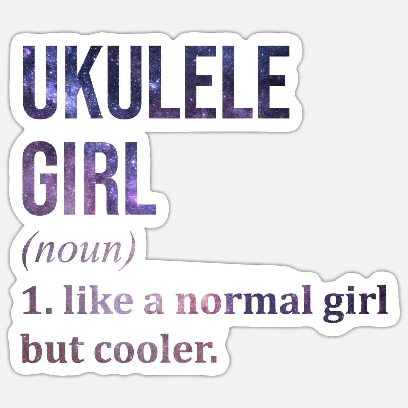 Ukulele - Sticker size S (10 x 10 cm) - white matte