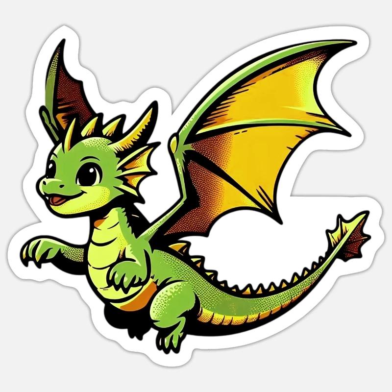 Drache - Sticker Größe S (10 x 10 cm) - Mattweiß