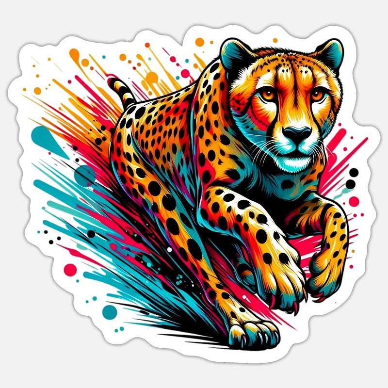 Guépard Sticker taille S (10 x 10 cm)