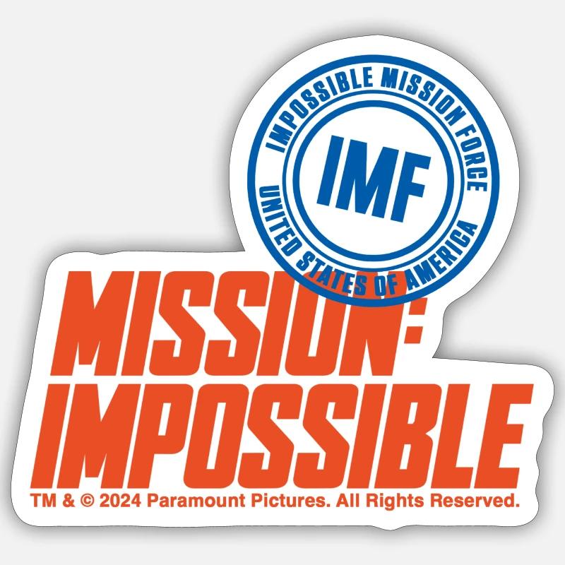 Mission Impossible Dead Reckoning Avec Logo IMF - Sticker taille S (10 x 10 cm) - blanc mat