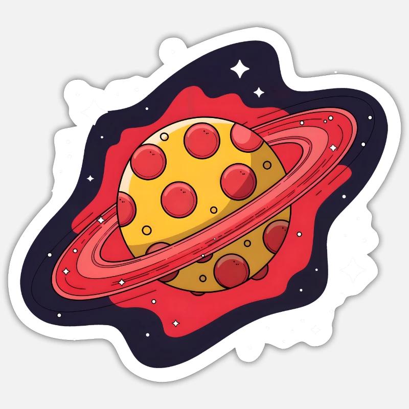 Pepperoni Planet - Sticker size S (10 x 10 cm) - white matte