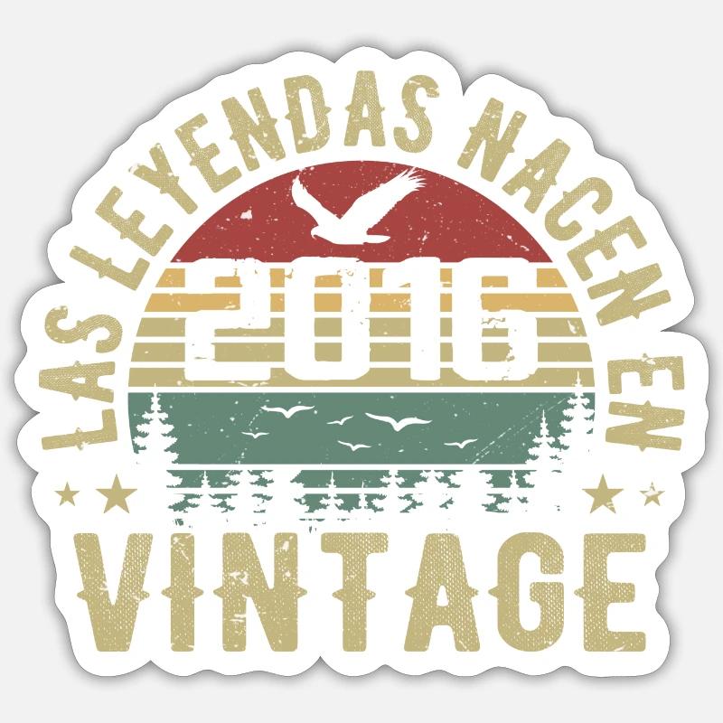 Legenden werden geboren 2016 Geburtstagsgeschenk 2016 - Sticker Größe S (10 x 10 cm) - Mattweiß