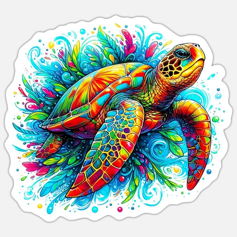 Turtle - Sticker size S (10 x 10 cm) - white matte