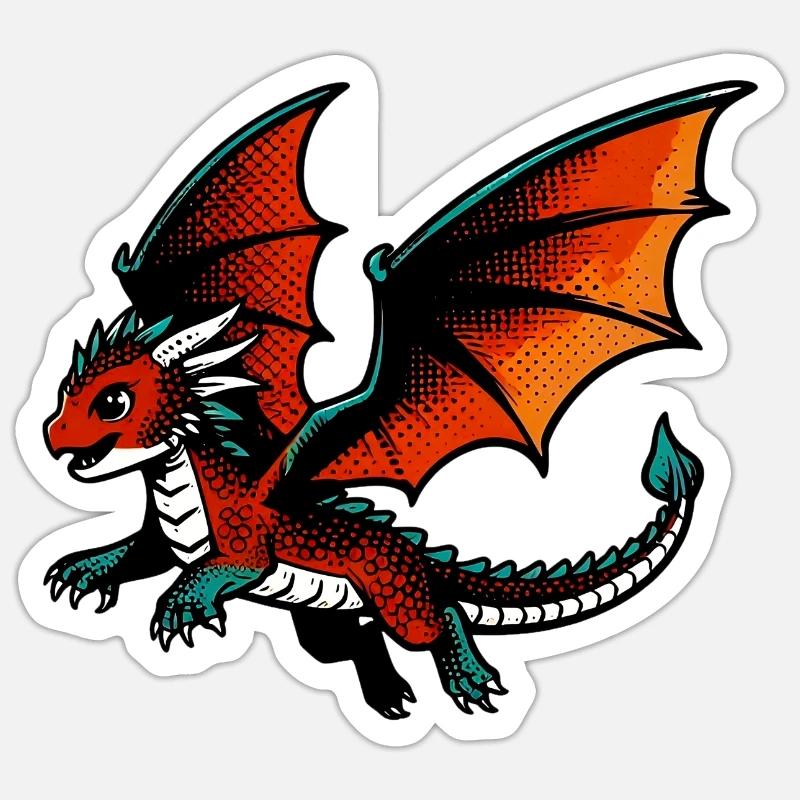 Dragon - Sticker size S (10 x 10 cm) - white matte