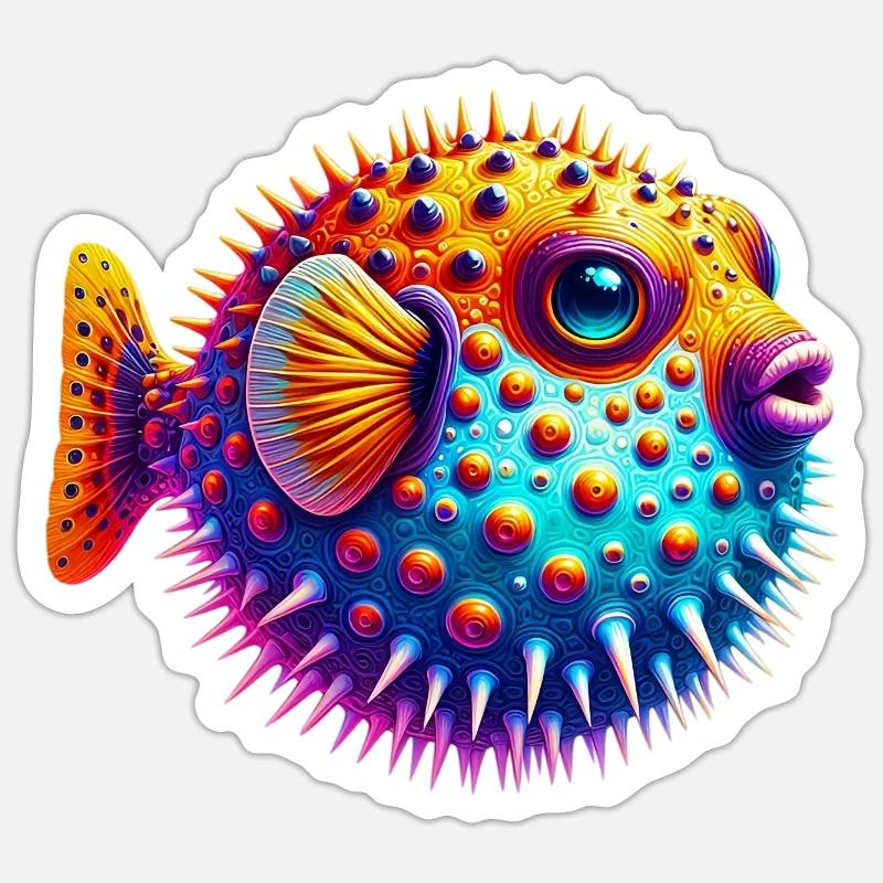 Kugelfisch Sticker Größe S (10 x 10 cm)