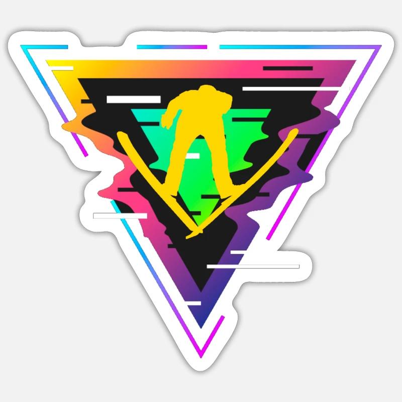 Saut à ski Sticker taille S (10 x 10 cm)