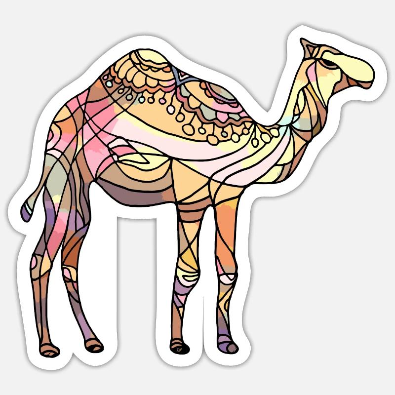 Camel - Sticker size S (10 x 10 cm) - white matte
