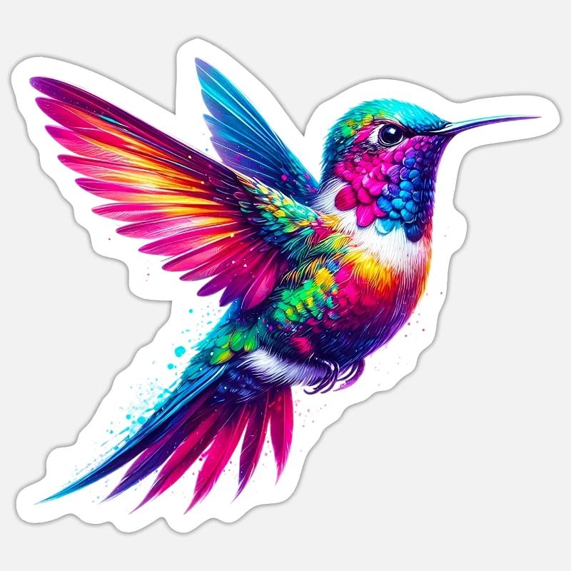 Colibri - Sticker taille S (10 x 10 cm) - blanc mat